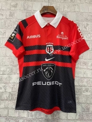 2022-23 Toulouse Red & Black Rugby Shirt