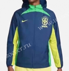 2022-23 Brazil  Blue Trench Coats With Hat-4691