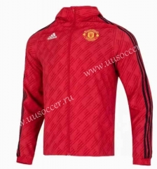 2022-23 Manchester United Red Wind Coat With Hat-4691