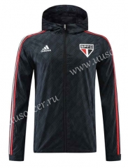 2022-23  Sao Paulo Black  Wind Coat With Hat-4691