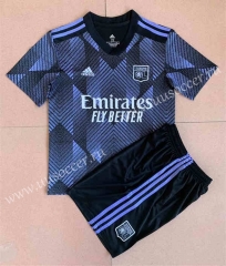 2022-23  Olympique Lyonnais 2nd Away Blue&Black  Soccer Uniform-AY