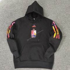2022-23  Belgium Black Thailand Tracksuit Top With Hat-CS