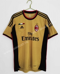Retro Version13-14 AC Milan 2nd Away Yellow Thailand Soccer Jersey AAA-c1046