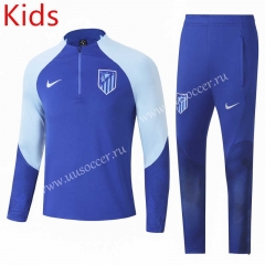 2022-23 Atletico Madrid  Blue  Kids/Youth Soccer Tracksuit-411