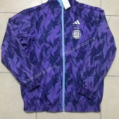 22-23 Argentina Purple Thailand Soccer Windbreaker With Hat