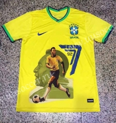 PELE Commemorative Edition Yellow  Thailand Soccer Jersey AAA-2851