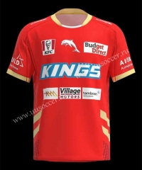 2022-23  Miami Dolphins Home Red Rugby Shirt