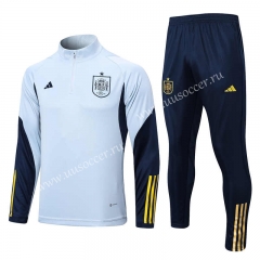 2022-23 Spain Light  Blue Thailand Soccer Tracksuit Uniform