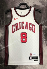 2023 City Version  NBA Chicago Bull White #8 Jersey-311
