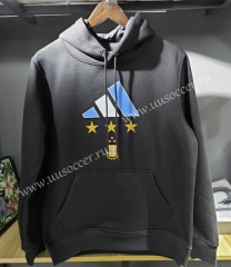 2022-23 Championship Edition  Argentina Black Thailand Tracksuit Top With Hat-LH