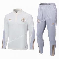 22-23 Algeria White  Thailand Soccer Tracksuit Uniform-411