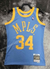 2002 Retro Version  NBA Lakers Blue#34 Jersey-311
