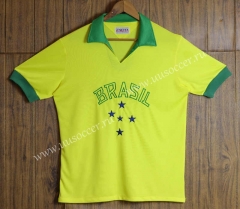 1958 Brazil Home Yellow Thailand Soccer Jersey AAA-SL