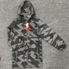 (L-4XL)Nike Gray Thailand Soccer Windbreaker With Hat-LH