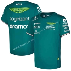 2023 Formula one Aston Green  Formula One Racing Suit(Round Neck)