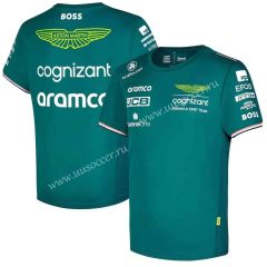 2023 Formula one Aston Green  Formula One Racing Suit(Round Neck)