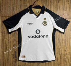 01-02  Retro Version Manchester United White Thailand Soccer Jersey AAA-SL