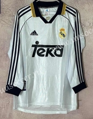 Retro Version 98-00 Real Madrid Home White LS Thailand Soccer Jersey AAA-6590