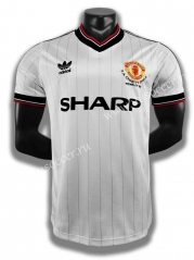 1985  Retro Version Manchester United Away  White Thailand Soccer Jersey AAA-c1046
