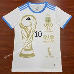 Commemorative edition of 10 champions  Argentina White Thailand Soccer Jersey AAA-3079