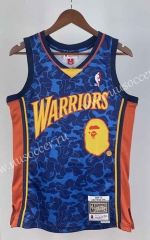 BAPE×M&N joint name  NBA Golden State Warriors Blue #93 Jersey-311