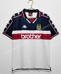 97-98 Retro version Manchester City Away White  Thailand Soccer Jersey AAA-c1046