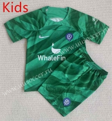 2023-24  Atlético Madrid Goalkeeper Green  kids  Soccer Uniform-AY