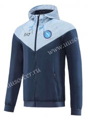 2023-24 Napoli Blue Thailand Soccer Jacket Top With Hat-LH