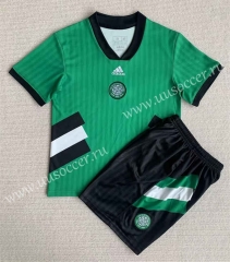 Retro version Celtic Green Soccer Uniform-AY