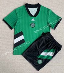 Retro version Celtic Green Soccer Uniform-AY