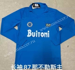 86-87 Retro edition Napoli Home Blue Thailand LS Soccer Jersey AAA-503