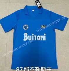 1987  Retro Version Napoli Home Blue Thailand Soccer Jersey AAA-503