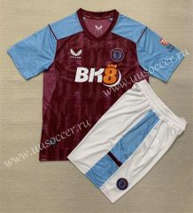 2023-24 Aston Villa  Home Red Thailand Soccer Jersey AAA-AY