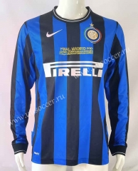 Retro Version 09-10 Inter Milan Home Blue&Black LS Thailand Soccer Jersey AAA-503