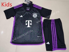2023-24 Bayern München 2nd Away Black  kids Soccer Uniform-507