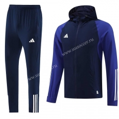 2023-2024 A didas Royal Blue Trench Coats Uniform With Hat-LH