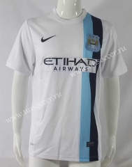 Retro Version 13-14 Manchester City 2nd Away White Thailand Soccer Jersey AAA-503