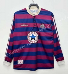Retro Version 95-97 Newcastle United Away Blue&Red LS Thailand Soccer Jersey AAA-811