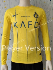 Player version 2023-24 Al Nassr Home Yellow LS Thailand Soccer AAA-807