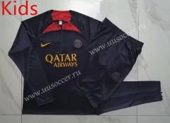 2023-2024 Paris SG Dark Purple Kids/Youth Soccer Tracksuit-815