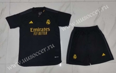 2023-24 Real Madrid 2nd Away Black Soccer Uniform-718