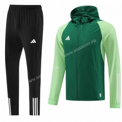 2023-2024 A didas Green Trench Coats Uniform With Hat-LH