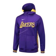 23-24 Los Angeles Lakers Purple Soccer Jacket With Hat-815