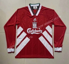 Retro Version 93-95 Liverpool Home Red LS Thailand Soccer Jersey AAA-811