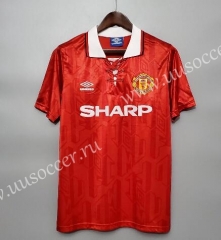 92-94 Retro Version Manchester United Home Red  Thailand Soccer Jersey AAA-811