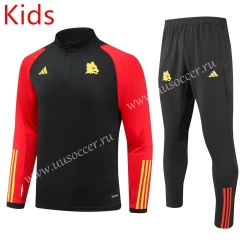 2023-24 Roma Black Kids/Youth Soccer Tracksuit-GDP