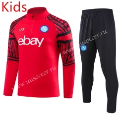 2023-24 SSC Napoli Red Thailand Soccer kids Tracksuit Uniform-GDP
