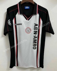 Retro Version 1998 Ajax Away White&Black Thailand Soccer Jersey AAA-709