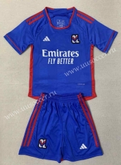 23-24 Olympique Lyonnais Away Blue Soccer Uniform-AY