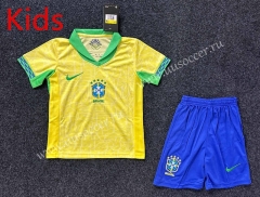 2024 Brazil Home Yellow Kid/Youth Soccer Uniform-GB